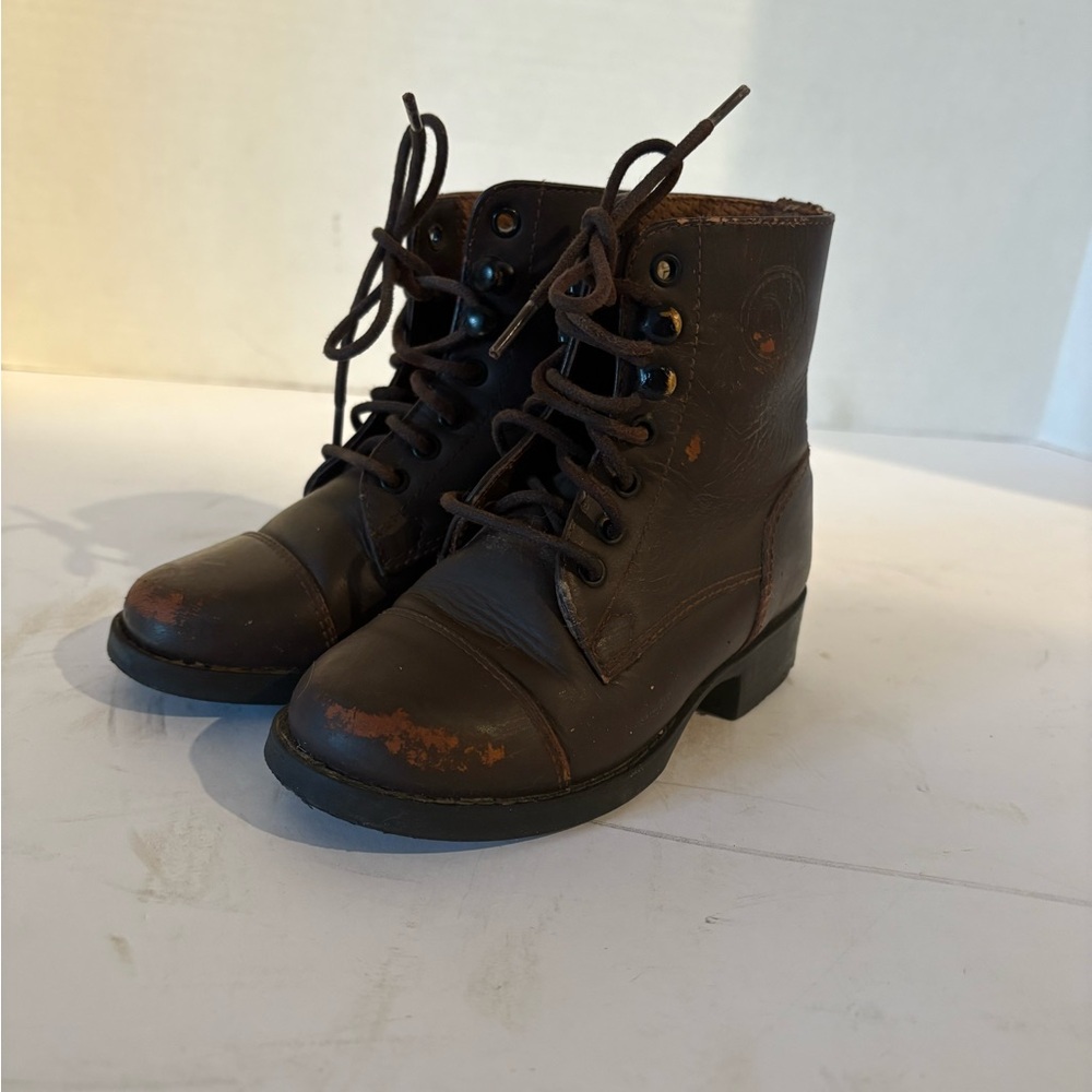 Brown Leather Lace-Up Paddock Boots